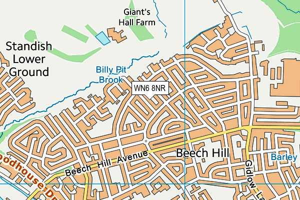 WN6 8NR map - OS VectorMap District (Ordnance Survey) WN6 8NR map - OS VectorMap District (Ordnance Survey)