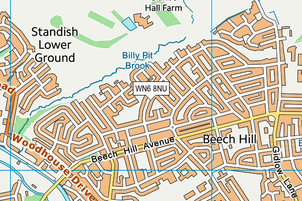 WN6 8NU map - OS VectorMap District (Ordnance Survey) WN6 8NU map - OS VectorMap District (Ordnance Survey)