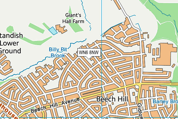 WN6 8NW map - OS VectorMap District (Ordnance Survey)