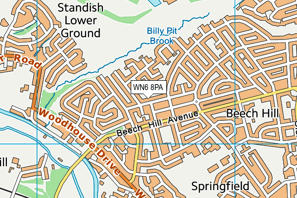 WN6 8PA map - OS VectorMap District (Ordnance Survey) WN6 8PA map - OS VectorMap District (Ordnance Survey)