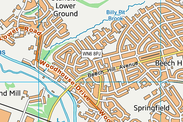 WN6 8PJ map - OS VectorMap District (Ordnance Survey)