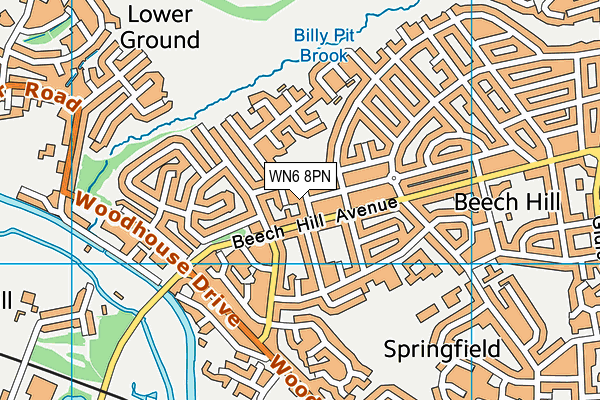 WN6 8PN map - OS VectorMap District (Ordnance Survey)