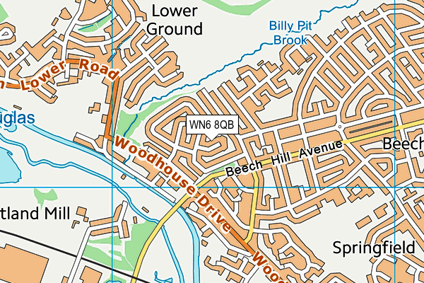 WN6 8QB map - OS VectorMap District (Ordnance Survey)