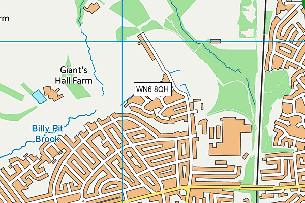WN6 8QH map - OS VectorMap District (Ordnance Survey) WN6 8QH map - OS VectorMap District (Ordnance Survey)