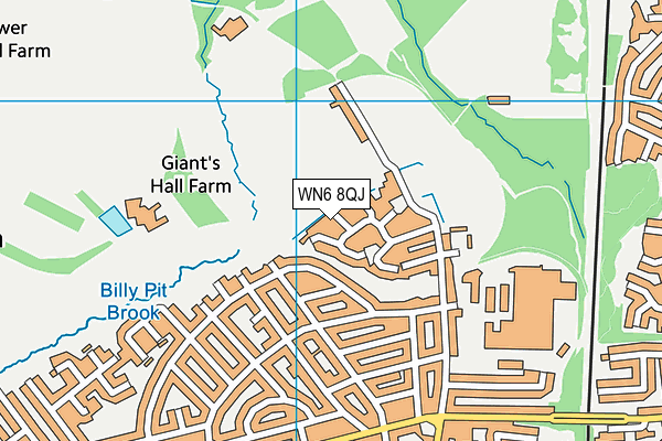 WN6 8QJ map - OS VectorMap District (Ordnance Survey)