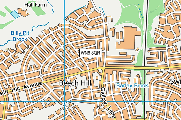 WN6 8QR map - OS VectorMap District (Ordnance Survey) WN6 8QR map - OS VectorMap District (Ordnance Survey)