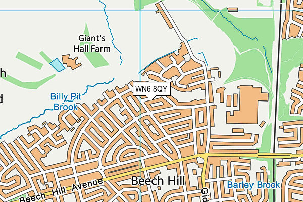 WN6 8QY map - OS VectorMap District (Ordnance Survey) WN6 8QY map - OS VectorMap District (Ordnance Survey)