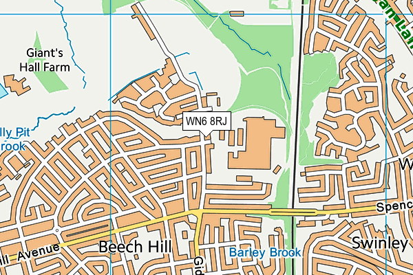 WN6 8RJ map - OS VectorMap District (Ordnance Survey) WN6 8RJ map - OS VectorMap District (Ordnance Survey)