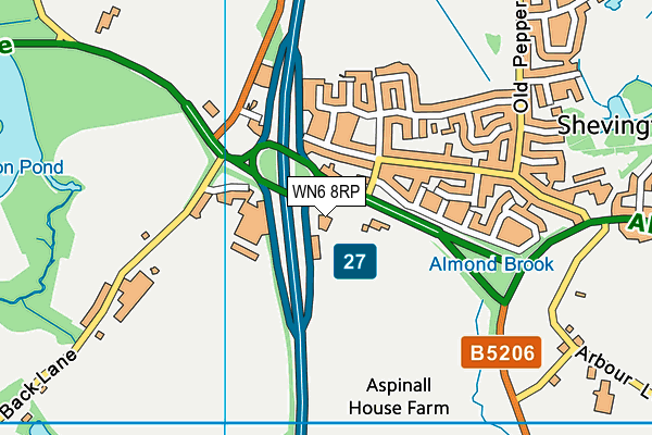 WN6 8RP map - OS VectorMap District (Ordnance Survey)