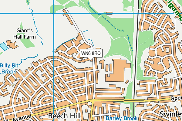 WN6 8RQ map - OS VectorMap District (Ordnance Survey) WN6 8RQ map - OS VectorMap District (Ordnance Survey)