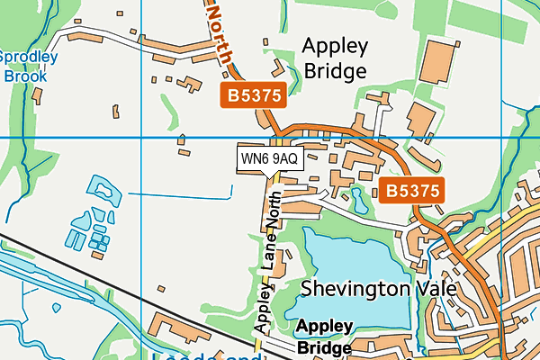 WN6 9AQ map - OS VectorMap District (Ordnance Survey)