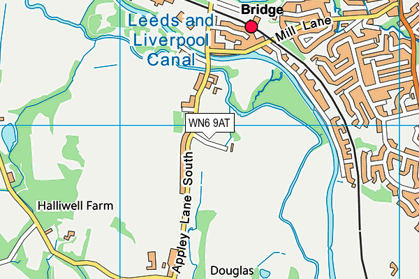 WN6 9AT map - OS VectorMap District (Ordnance Survey)
