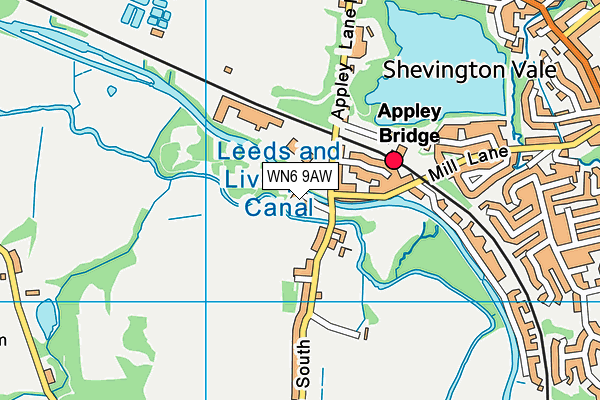WN6 9AW map - OS VectorMap District (Ordnance Survey)