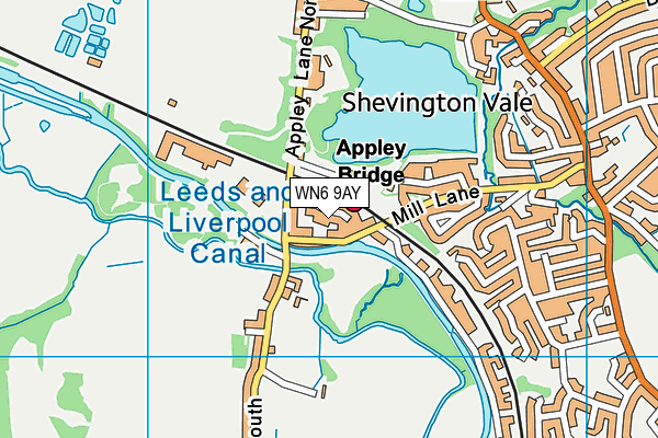 WN6 9AY map - OS VectorMap District (Ordnance Survey)