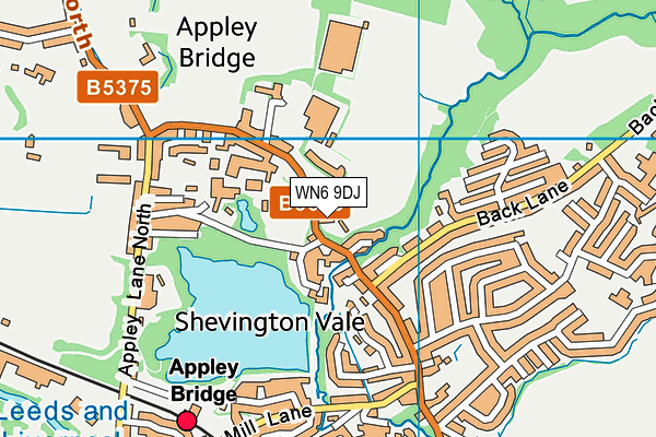 WN6 9DJ map - OS VectorMap District (Ordnance Survey)