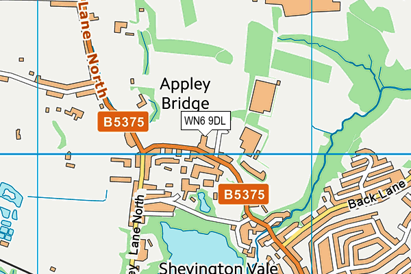 WN6 9DL map - OS VectorMap District (Ordnance Survey)