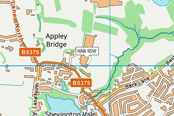 WN6 9DW map - OS VectorMap District (Ordnance Survey)