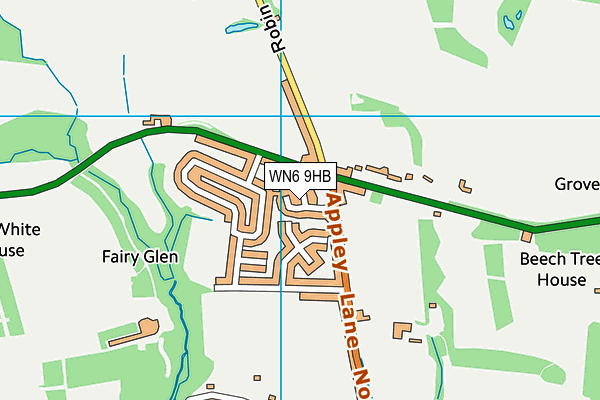WN6 9HB map - OS VectorMap District (Ordnance Survey)