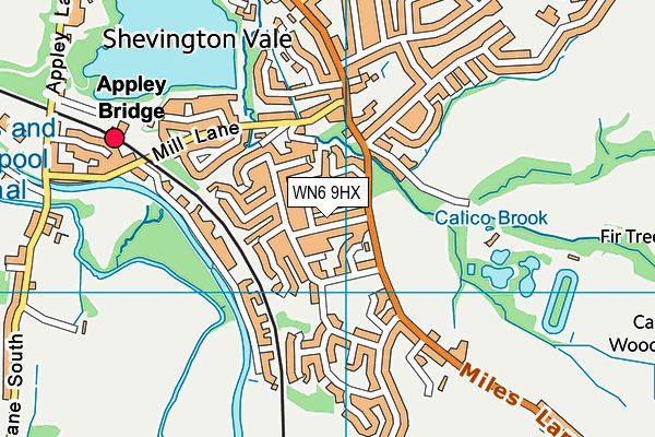WN6 9HX map - OS VectorMap District (Ordnance Survey)