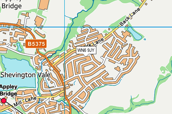 WN6 9JY map - OS VectorMap District (Ordnance Survey) WN6 9JY map - OS VectorMap District (Ordnance Survey)