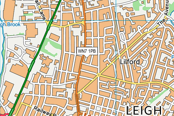 WN7 1PB map - OS VectorMap District (Ordnance Survey) WN7 1PB map - OS VectorMap District (Ordnance Survey)