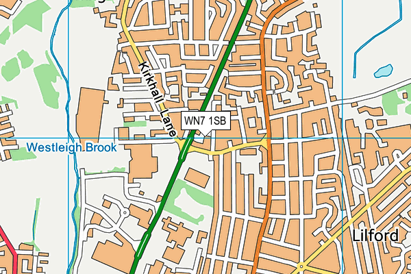 WN7 1SB map - OS VectorMap District (Ordnance Survey) WN7 1SB map - OS VectorMap District (Ordnance Survey)
