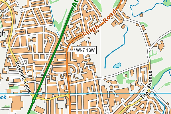 WN7 1SW map - OS VectorMap District (Ordnance Survey) WN7 1SW map - OS VectorMap District (Ordnance Survey)