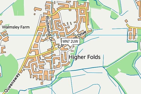 WN7 2UW map - OS VectorMap District (Ordnance Survey) WN7 2UW map - OS VectorMap District (Ordnance Survey)