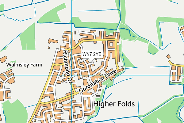 WN7 2YE map - OS VectorMap District (Ordnance Survey) WN7 2YE map - OS VectorMap District (Ordnance Survey)