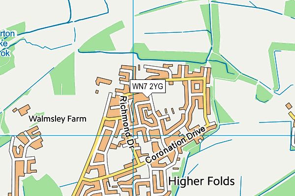 WN7 2YG map - OS VectorMap District (Ordnance Survey) WN7 2YG map - OS VectorMap District (Ordnance Survey)