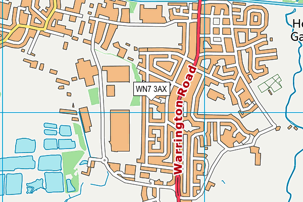 WN7 3AX map - OS VectorMap District (Ordnance Survey) WN7 3AX map - OS VectorMap District (Ordnance Survey)