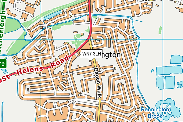WN7 3LH map - OS VectorMap District (Ordnance Survey) WN7 3LH map - OS VectorMap District (Ordnance Survey)