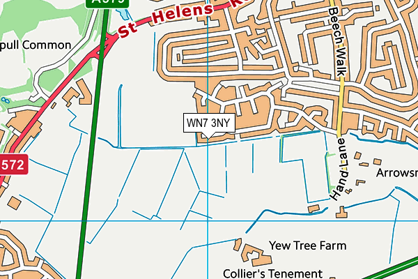 WN7 3NY map - OS VectorMap District (Ordnance Survey) WN7 3NY map - OS VectorMap District (Ordnance Survey)