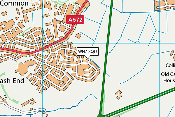 WN7 3QU map - OS VectorMap District (Ordnance Survey) WN7 3QU map - OS VectorMap District (Ordnance Survey)