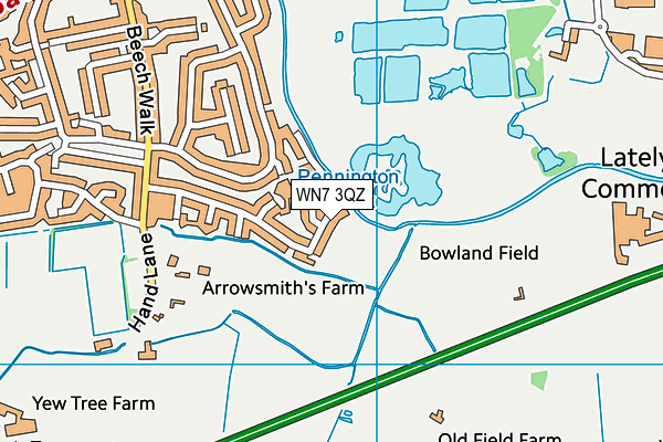 WN7 3QZ map - OS VectorMap District (Ordnance Survey) WN7 3QZ map - OS VectorMap District (Ordnance Survey)