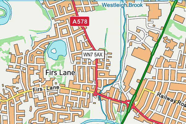 WN7 5AX map - OS VectorMap District (Ordnance Survey) WN7 5AX map - OS VectorMap District (Ordnance Survey)