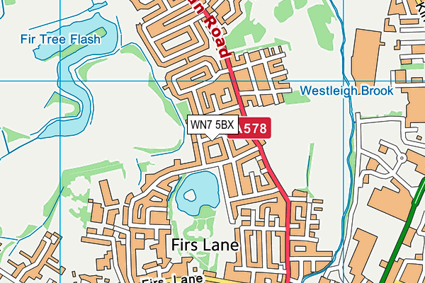 WN7 5BX map - OS VectorMap District (Ordnance Survey)