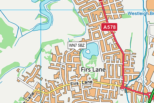 WN7 5BZ map - OS VectorMap District (Ordnance Survey) WN7 5BZ map - OS VectorMap District (Ordnance Survey)
