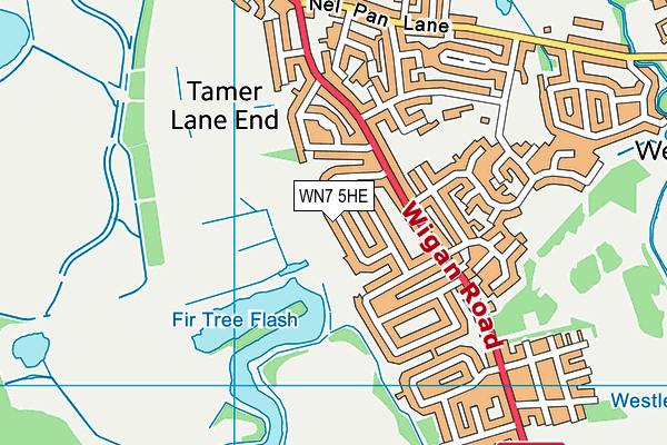WN7 5HE map - OS VectorMap District (Ordnance Survey) WN7 5HE map - OS VectorMap District (Ordnance Survey)