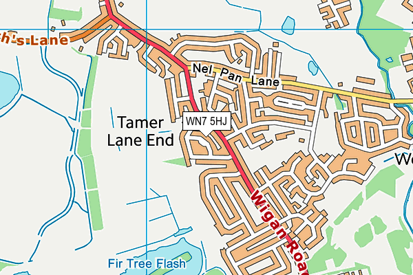 WN7 5HJ map - OS VectorMap District (Ordnance Survey) WN7 5HJ map - OS VectorMap District (Ordnance Survey)