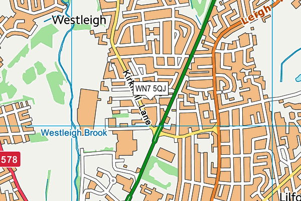 WN7 5QJ map - OS VectorMap District (Ordnance Survey) WN7 5QJ map - OS VectorMap District (Ordnance Survey)