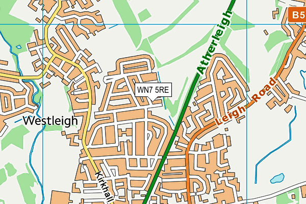 WN7 5RE map - OS VectorMap District (Ordnance Survey) WN7 5RE map - OS VectorMap District (Ordnance Survey)