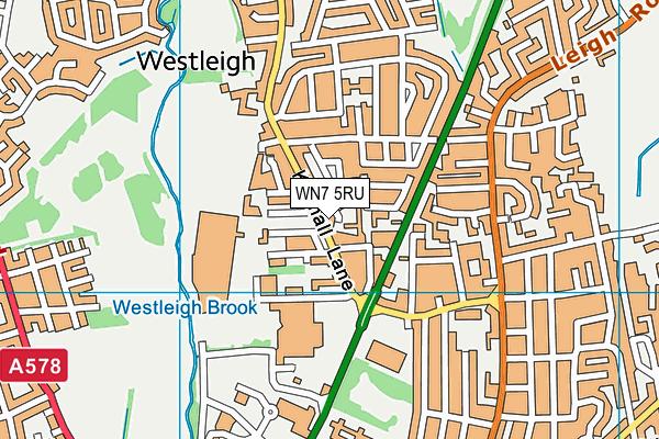 WN7 5RU map - OS VectorMap District (Ordnance Survey) WN7 5RU map - OS VectorMap District (Ordnance Survey)