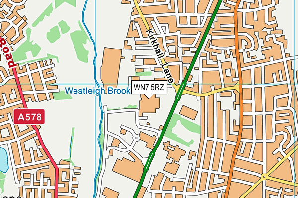 WN7 5RZ map - OS VectorMap District (Ordnance Survey) WN7 5RZ map - OS VectorMap District (Ordnance Survey)
