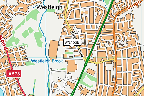 WN7 5SB map - OS VectorMap District (Ordnance Survey) WN7 5SB map - OS VectorMap District (Ordnance Survey)