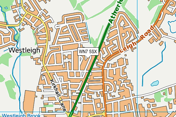 WN7 5SX map - OS VectorMap District (Ordnance Survey) WN7 5SX map - OS VectorMap District (Ordnance Survey)