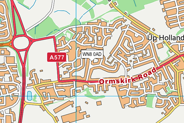 WN8 0AD map - OS VectorMap District (Ordnance Survey)