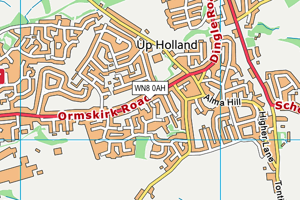 WN8 0AH map - OS VectorMap District (Ordnance Survey) WN8 0AH map - OS VectorMap District (Ordnance Survey)