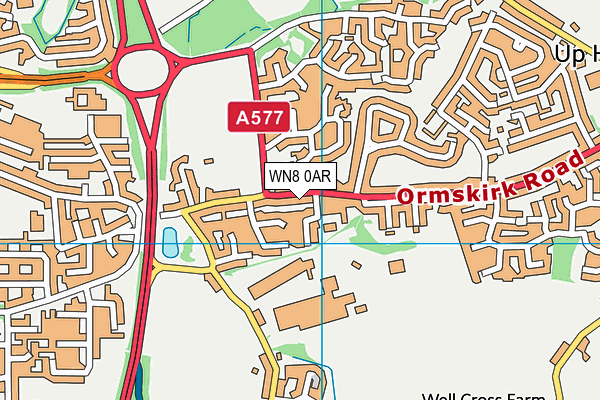 WN8 0AR map - OS VectorMap District (Ordnance Survey)