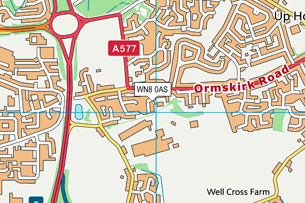 WN8 0AS map - OS VectorMap District (Ordnance Survey)